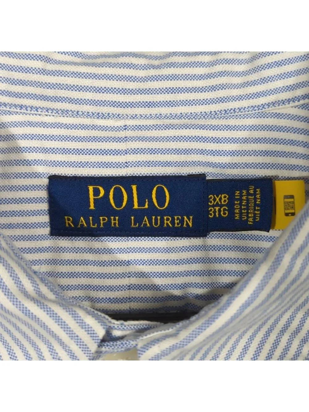 Polo Ralph Lauren Shirt Men's 3XB Blue Striped Flesh Pony OCBD Preppy